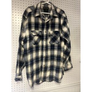 Field‎ & Stream Shirt Mens 2XL Lumberjack Flannel Button Up Vintage Heavy Blue